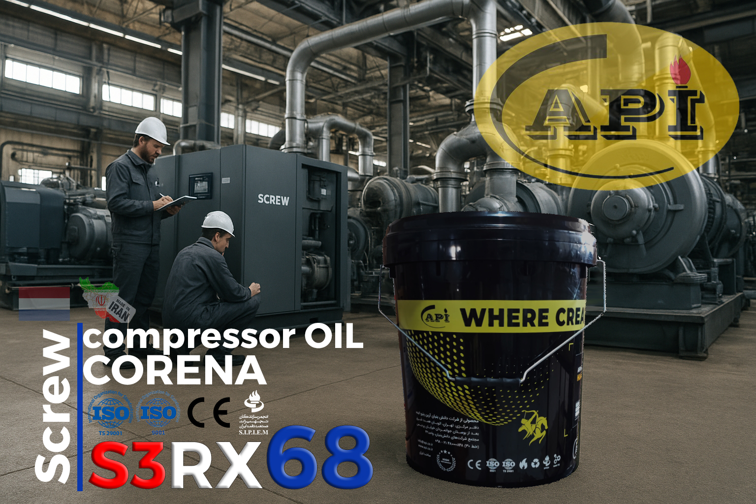 روغن کمپرسور اسکرو کرنا S3 RX 68 بیست لیتری